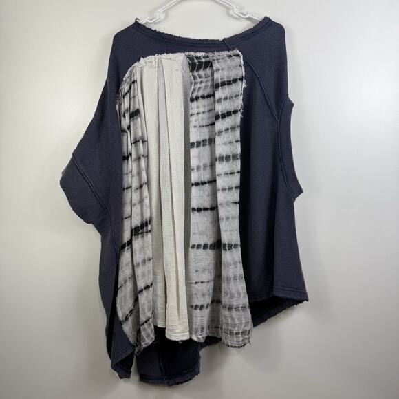 Free People Graphic Lacrosse Off Side Sweatshirt Asymmetrical Oversized Boho - Picture 14 of 16